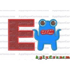 Monster Applique Embroidery Design With Alphabet E