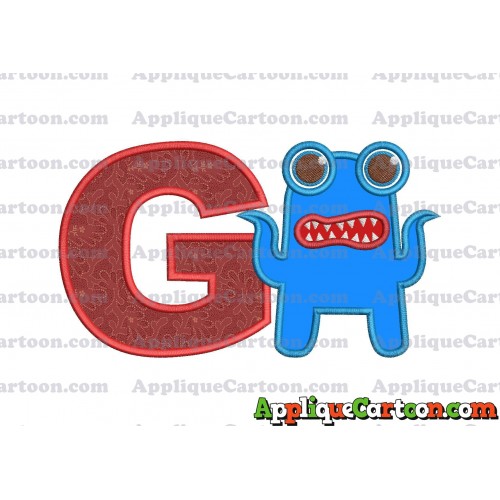 Monster Applique Embroidery Design With Alphabet G