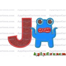 Monster Applique Embroidery Design With Alphabet J