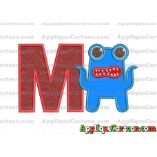 Monster Applique Embroidery Design With Alphabet M