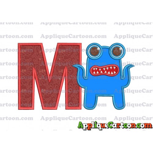 Monster Applique Embroidery Design With Alphabet M