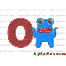Monster Applique Embroidery Design With Alphabet O