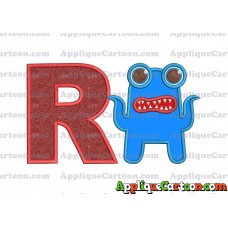 Monster Applique Embroidery Design With Alphabet R