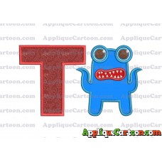 Monster Applique Embroidery Design With Alphabet T