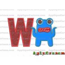 Monster Applique Embroidery Design With Alphabet W