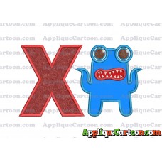 Monster Applique Embroidery Design With Alphabet X
