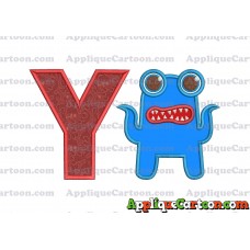 Monster Applique Embroidery Design With Alphabet Y