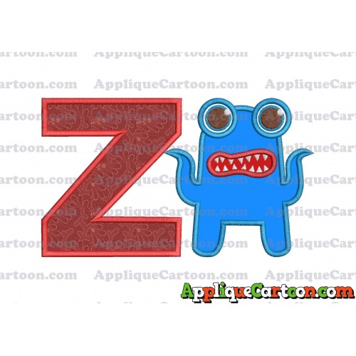 Monster Applique Embroidery Design With Alphabet Z