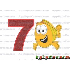 Mr Grouper Bubble Guppies Applique Embroidery Design Birthday Number 7