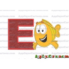 Mr Grouper Bubble Guppies Applique Embroidery Design With Alphabet E