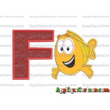 Mr Grouper Bubble Guppies Applique Embroidery Design With Alphabet F