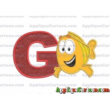 Mr Grouper Bubble Guppies Applique Embroidery Design With Alphabet G