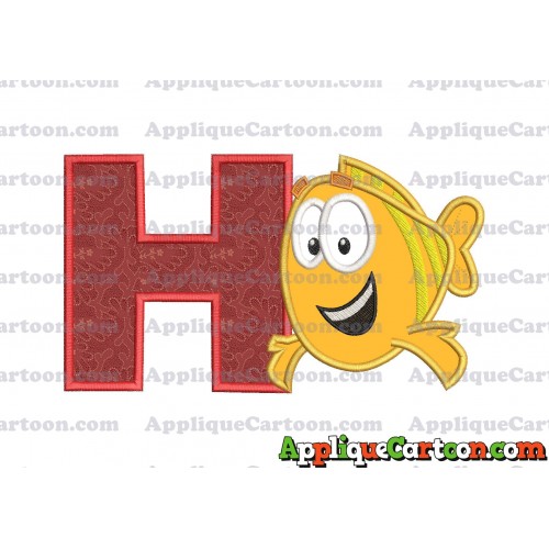 Mr Grouper Bubble Guppies Applique Embroidery Design With Alphabet H