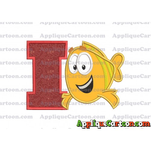 Mr Grouper Bubble Guppies Applique Embroidery Design With Alphabet I