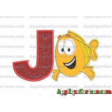 Mr Grouper Bubble Guppies Applique Embroidery Design With Alphabet J