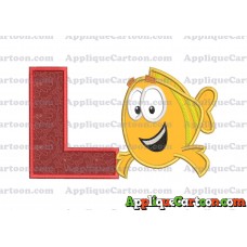 Mr Grouper Bubble Guppies Applique Embroidery Design With Alphabet L