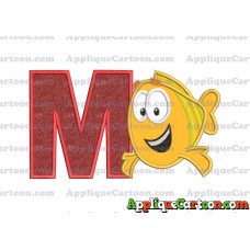 Mr Grouper Bubble Guppies Applique Embroidery Design With Alphabet M