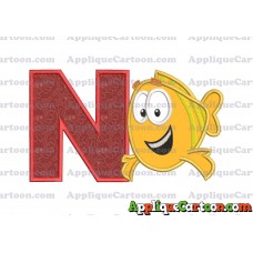 Mr Grouper Bubble Guppies Applique Embroidery Design With Alphabet N