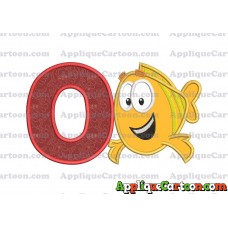 Mr Grouper Bubble Guppies Applique Embroidery Design With Alphabet O