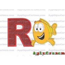 Mr Grouper Bubble Guppies Applique Embroidery Design With Alphabet R