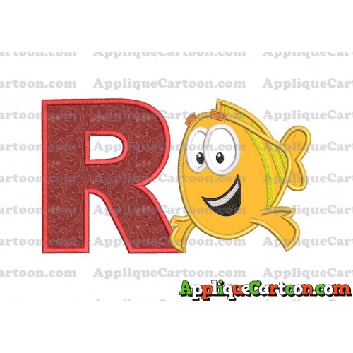 Mr Grouper Bubble Guppies Applique Embroidery Design With Alphabet R