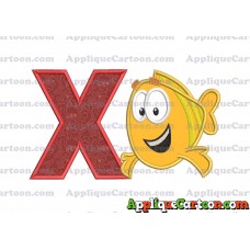 Mr Grouper Bubble Guppies Applique Embroidery Design With Alphabet X