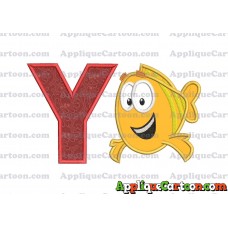 Mr Grouper Bubble Guppies Applique Embroidery Design With Alphabet Y