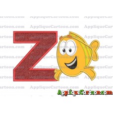Mr Grouper Bubble Guppies Applique Embroidery Design With Alphabet Z