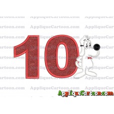 Mr Peabody and Sherman Applique Embroidery Design Birthday Number 10