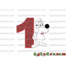 Mr Peabody and Sherman Applique Embroidery Design Birthday Number 1