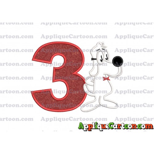Mr Peabody and Sherman Applique Embroidery Design Birthday Number 3