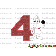 Mr Peabody and Sherman Applique Embroidery Design Birthday Number 4
