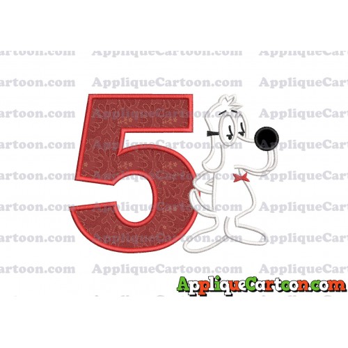 Mr Peabody and Sherman Applique Embroidery Design Birthday Number 5