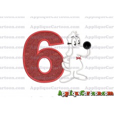 Mr Peabody and Sherman Applique Embroidery Design Birthday Number 6
