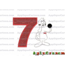 Mr Peabody and Sherman Applique Embroidery Design Birthday Number 7