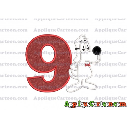 Mr Peabody and Sherman Applique Embroidery Design Birthday Number 9