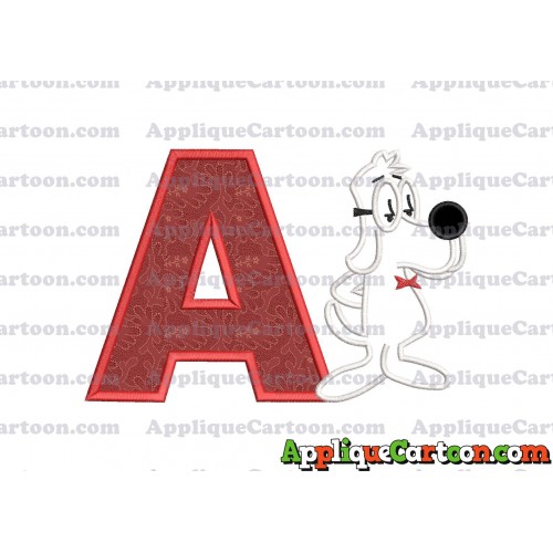 Mr Peabody and Sherman Applique Embroidery Design With Alphabet A