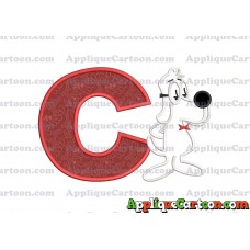 Mr Peabody and Sherman Applique Embroidery Design With Alphabet C
