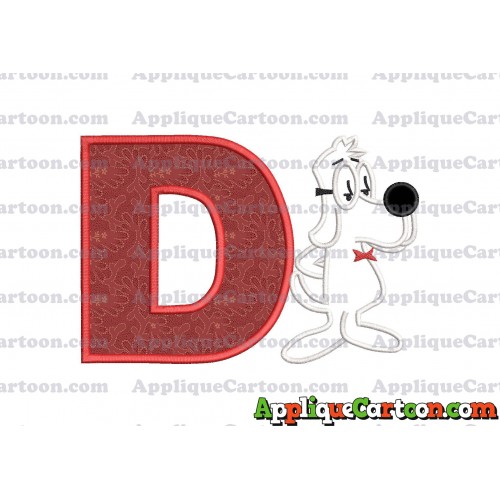 Mr Peabody and Sherman Applique Embroidery Design With Alphabet D