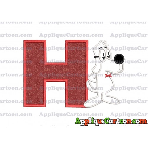 Mr Peabody and Sherman Applique Embroidery Design With Alphabet H