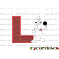 Mr Peabody and Sherman Applique Embroidery Design With Alphabet L