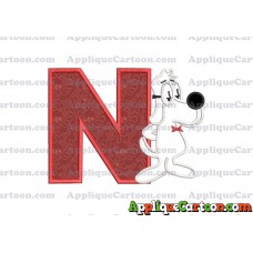 Mr Peabody and Sherman Applique Embroidery Design With Alphabet N