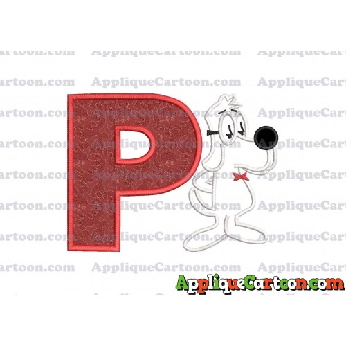 Mr Peabody and Sherman Applique Embroidery Design With Alphabet P