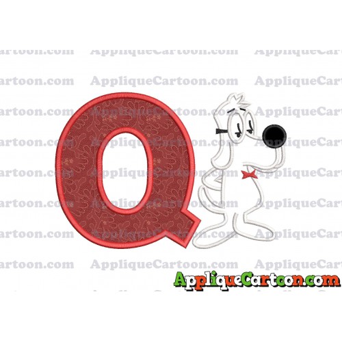 Mr Peabody and Sherman Applique Embroidery Design With Alphabet Q