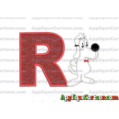 Mr Peabody and Sherman Applique Embroidery Design With Alphabet R