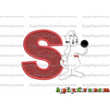Mr Peabody and Sherman Applique Embroidery Design With Alphabet S