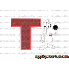Mr Peabody and Sherman Applique Embroidery Design With Alphabet T