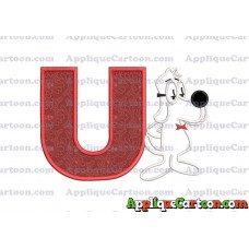 Mr Peabody and Sherman Applique Embroidery Design With Alphabet U