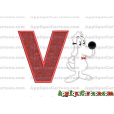Mr Peabody and Sherman Applique Embroidery Design With Alphabet V