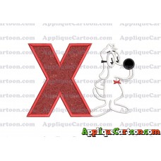 Mr Peabody and Sherman Applique Embroidery Design With Alphabet X